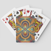 Cartões de Poker de Arte Fractal Vibrantes