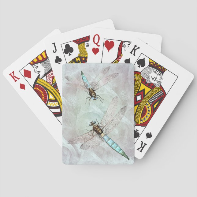 Baralho Cartões de Reprodução Aqua Dragonfly Duet (Verso)