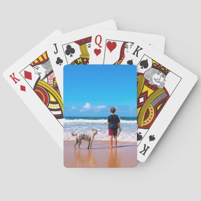 Baralho Cartões de Reprodução de Fotografias Personalizado (Verso)