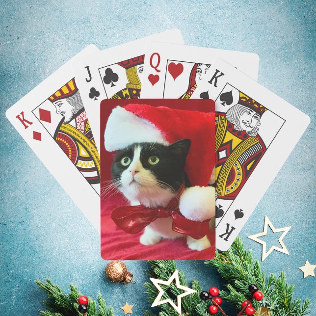 Baralho Cartões de Reprodução de Gato Tuxedo de Natal (Criador carregado)