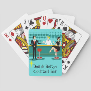 Baralho Cartões de Reprodução de Lounge Retro-Cocktail 