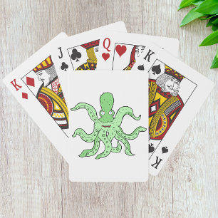 Baralho Cartões de Reprodução de Octopus Verde