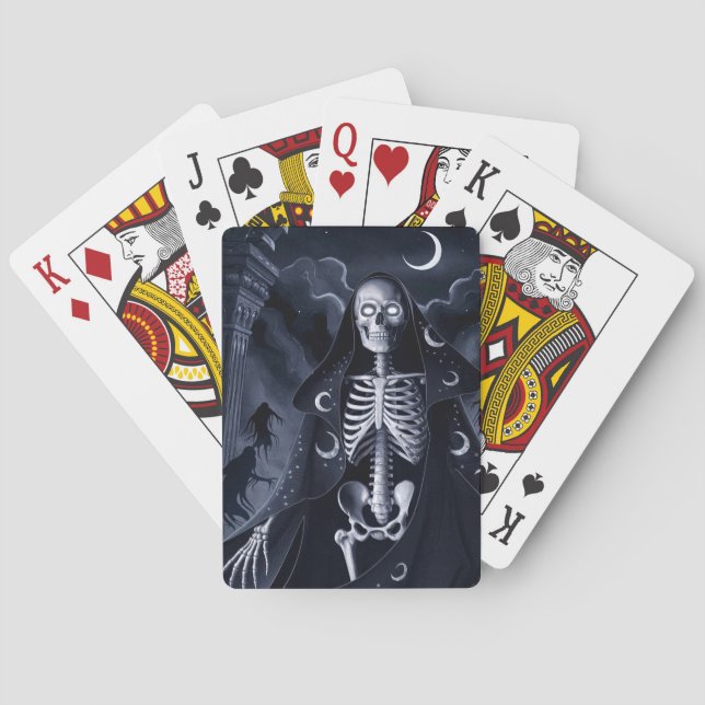 Baralho Cartões de Reprodução do Design do Skeleton Wizard (Verso)