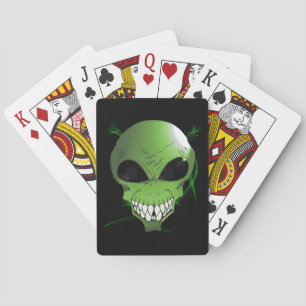 Baralho Cartões de Reprodução em alienígena Verde, faces d