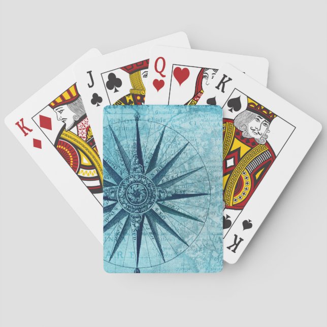 Baralho Cartões de Rosa de Jogar Compass do século 17 (Verso)