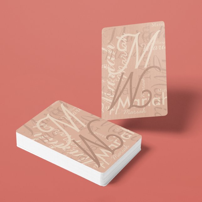 Baralho Cartões de Rosa Dusty para raparigas (dusty rose monogram cards)