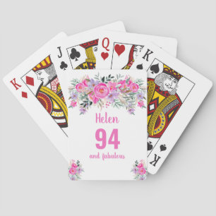 Baralho Cartões florais cor-de-rosa de 94 anos