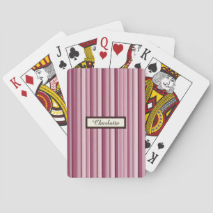 Baralho Cartões-Poker de Stripes Mauais Rosa Personalizado
