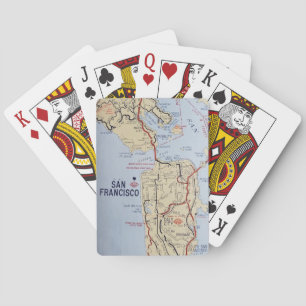 Baralho Cartões Retro de Mapas de Reprodução de São Franci