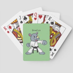 Baralho Cartoon bonito rhino kung fu