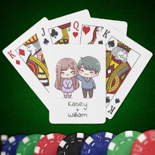 Baralho Casal Adorável de Estilo Chibi Personalizado