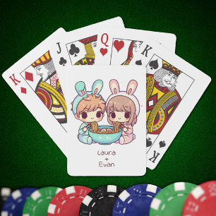 Baralho Casal de Ramen de Estilo Chibi Personalizado Doce