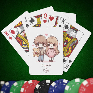 Baralho Casal de Urso de Teddy do Estilo Chibi Personaliza