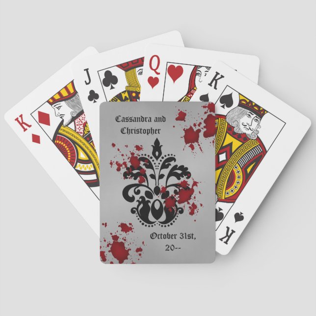 Baralho Casamento de Damask Halloween (Verso)