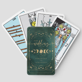 Baralho Casamento de Emerald Green & Faux Dourado Tarot Ce