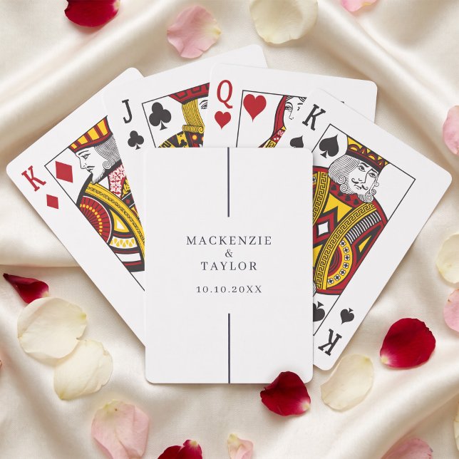 Baralho Casamento Nome Personalizado e Data (Wedding Day Newly Wed Personalized Names and Date Playing Cards by Ricaso. Wedding reception favors)