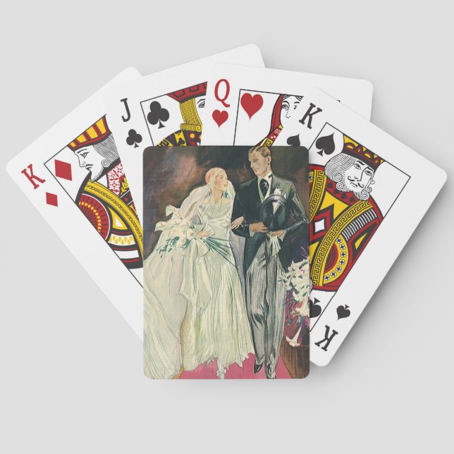 Baralho Casamento vintage Newlyweds, Feliz Noiva e Goom (Verso)