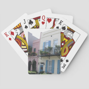 Baralho Casas de fileira do arco-íris, cartões de jogo d
