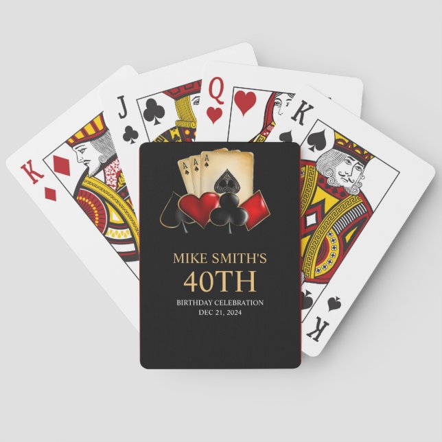 BARALHO CASINO NOITE, POKER NOITE, JOGO, CARTÃO (Verso)