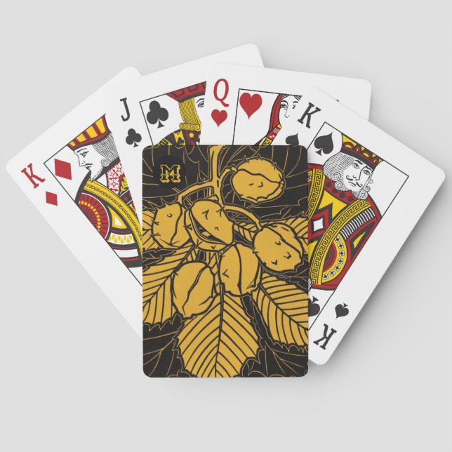 Baralho Castanho-castanho e castanho-da-safra personalizad (Verso)