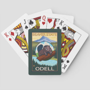 Baralho Castor & capa do Mt. - Odell, Oregon