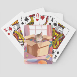 Baralho Cat in Cardboard Box | Kitten Watercolor Cat