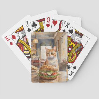 Baralho Cat with Burger Playing Card「猫とハンバーガーのかわいいトランプ」