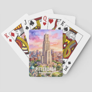 Baralho Catedral de Aprendizado de Pittsburgh em Aquarela 