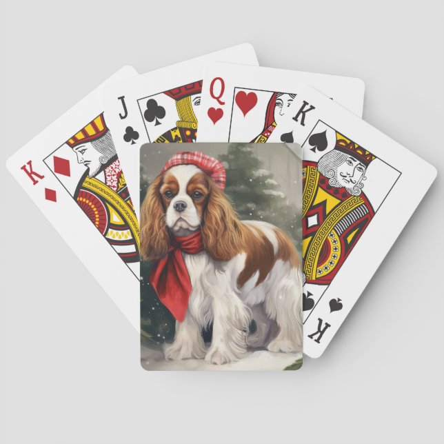 Baralho Cavalier King Charles Spaniel Cão Natal (Verso)