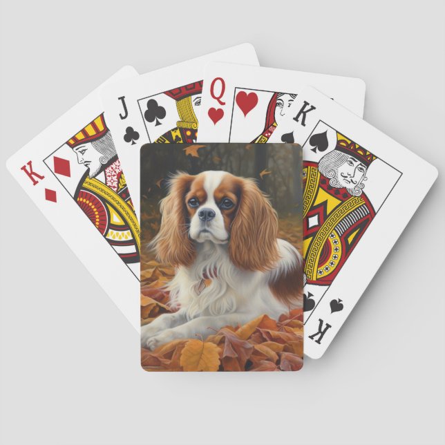 Baralho Cavalier King  no Outono Folhas Caem Inspiram  (Verso)