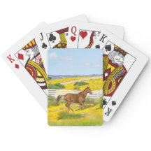 Cavalo Castanho Correndo em Cartões de Jogada em C