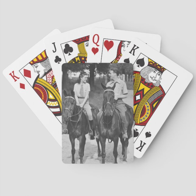 Baralho Cavalos de equitação do casal (Verso)