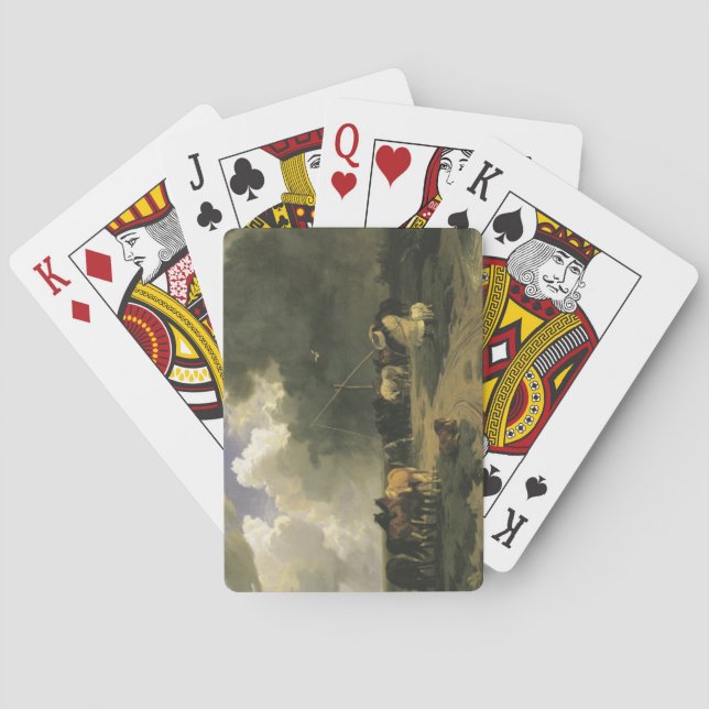 Baralho Cavalos numa tempestade (equino) (Verso)