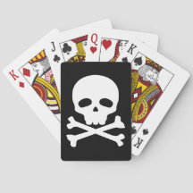 Caveira de Pirata Branca em Fundo Preto