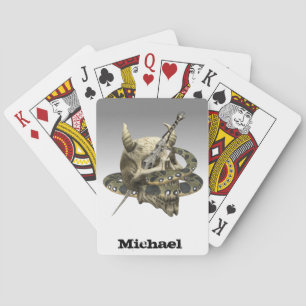 Baralho Caveira Personalizada de Demônio Cobra Python