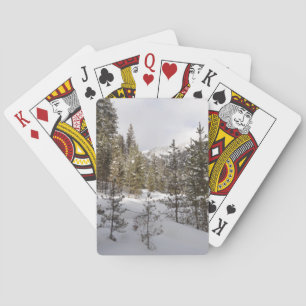 Baralho Cena da Montanha Snowy de inverno em Montana