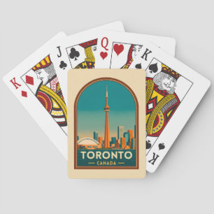 Baralho Cenário Retro Vintage Viagem Toronto Canadá Skylin