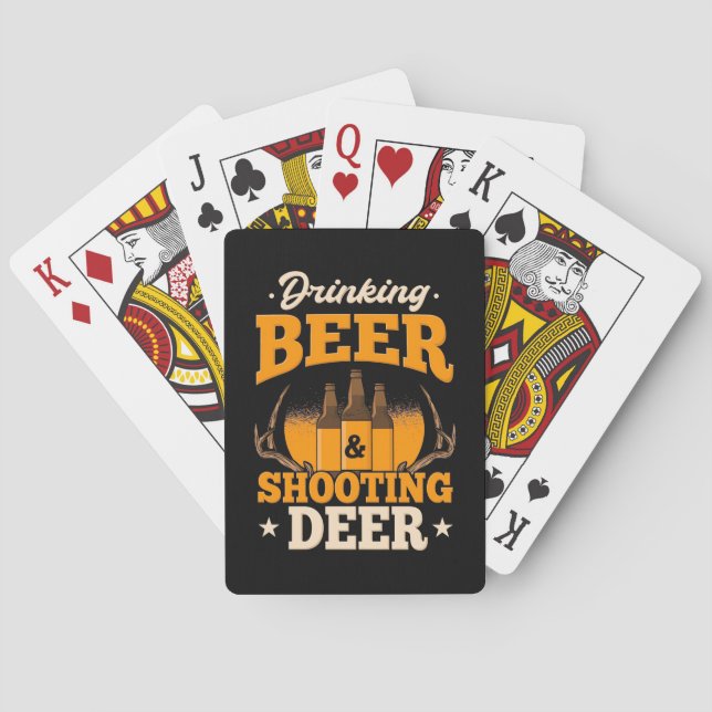 Baralho Cerveja bebendo E Veado De Caça (Verso)