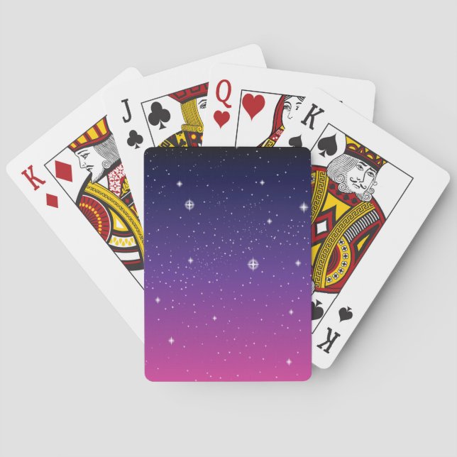 Baralho Céu Noturno Estrelado Roxo Escuro (Verso)
