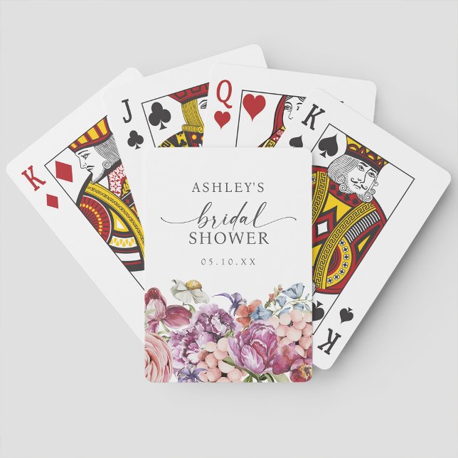 Baralho Chá de Noiva Floral (Jewel Tone Colorful Floral Bridal Shower Poker Cards by Painted Paperie
)