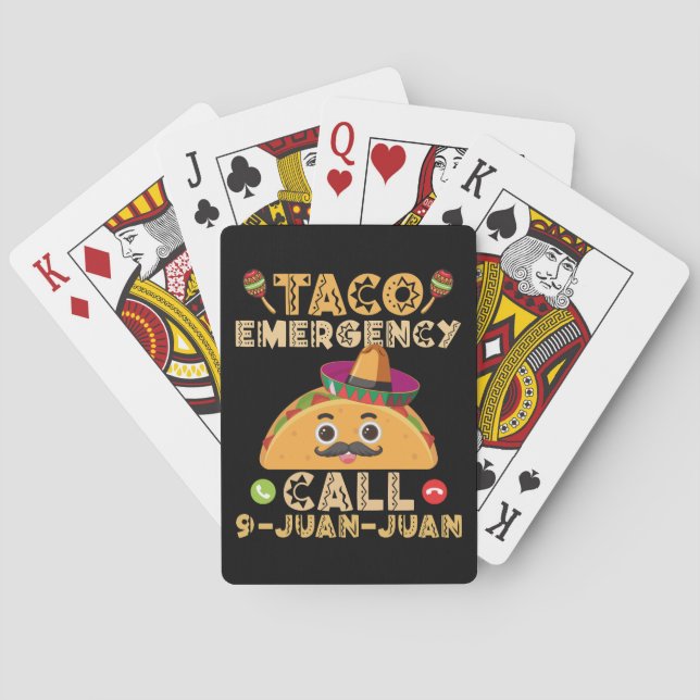 Baralho Chamada de Emergência de Taco Engraçado Cinco de M (Verso)