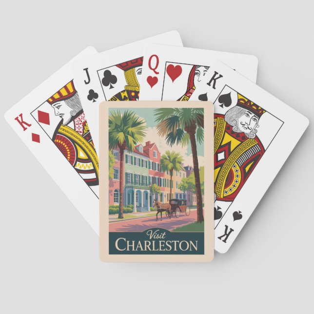 Baralho Charleston South Carolina Illustration Viagem Art (Verso)
