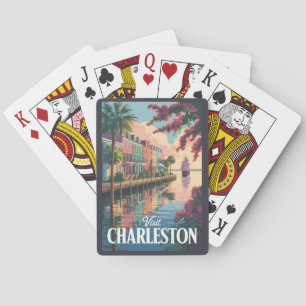 Baralho Charleston South Carolina Waterfront Illustration
