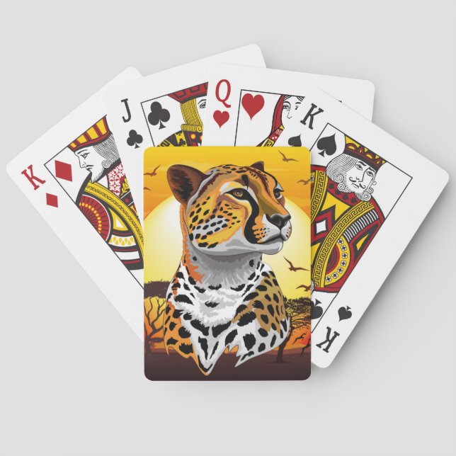 Baralho Cheetah African Feline Wild Animal (Verso)