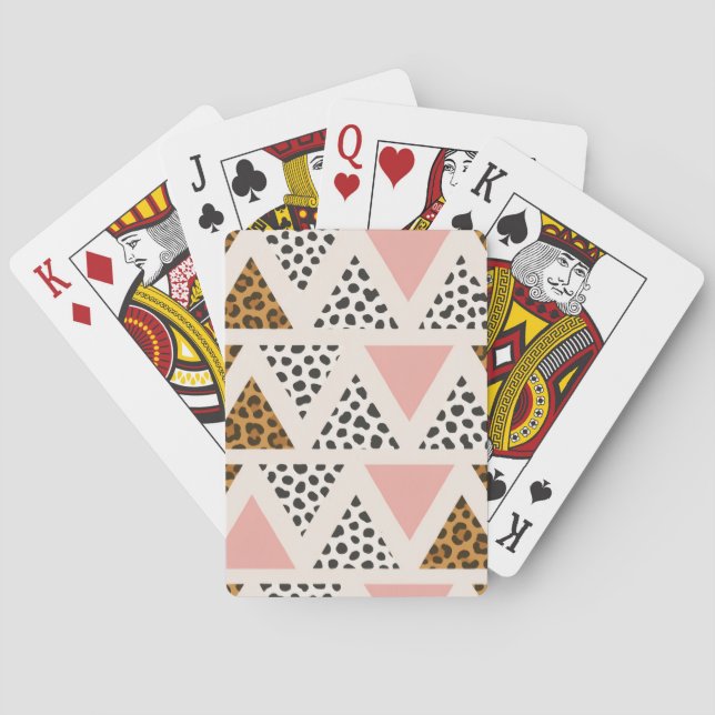 Baralho Chic Leopard & Pink Triangle Pattern (Verso)