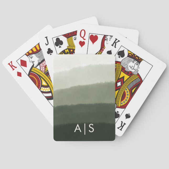 Baralho Chic Monogramed Watercolor Selle Green Ombre (Verso)