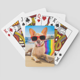 Baralho Chihuahua Dog na praia