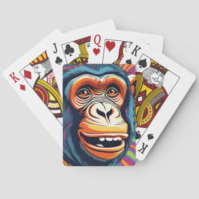 Baralho Chimpanzé Engraçado e Louco (Verso)