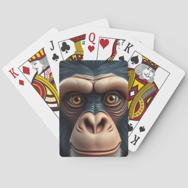 Baralho Chimpanzé Engraçado e Louco (Verso)