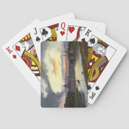 Baralho Cidade de Dresden no Sunset (paisagem alemã)